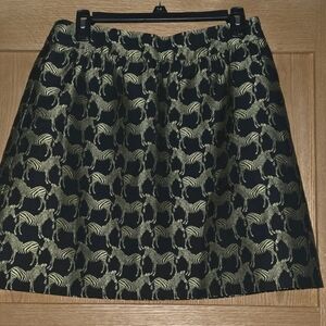 Crown & Ivy Black and Gold Zebra Skirt